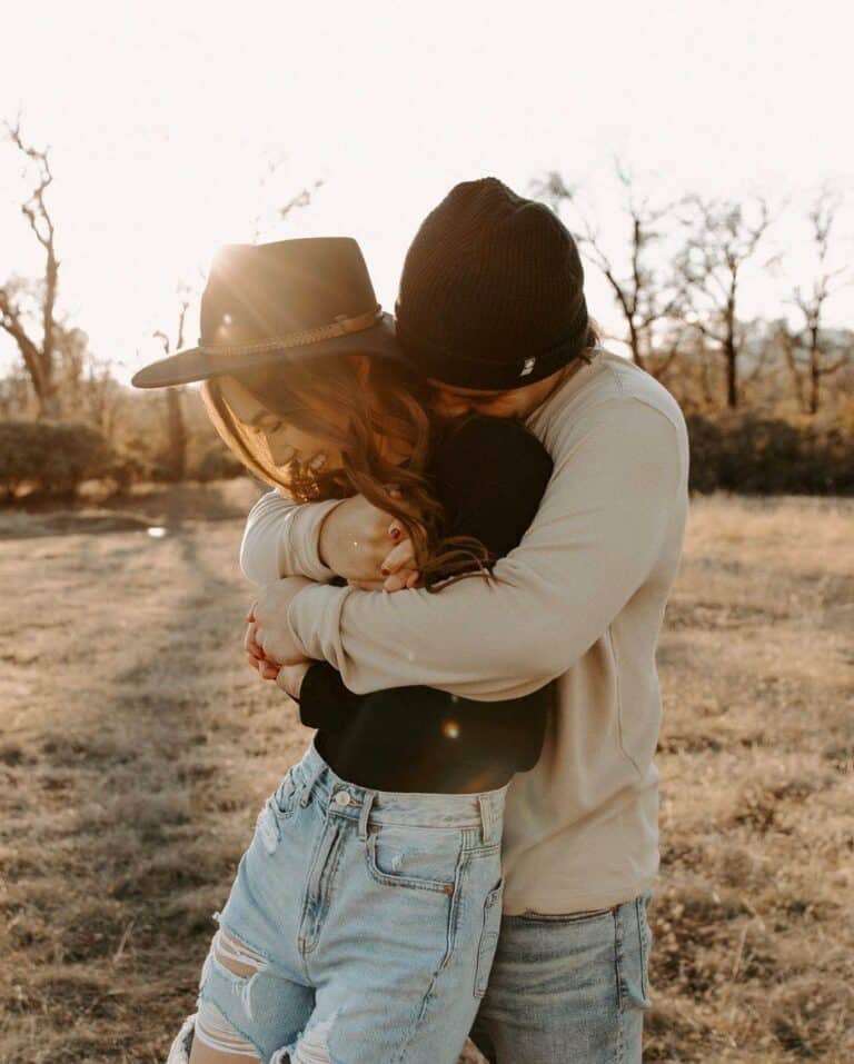 Bear hug — posing prompt